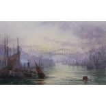 M. Davison (Exh.1893-94) The Wearmouth Rail Bridge and another Shipping on the River Wear, a pair