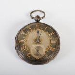 A Victorian silver open faced pocket watch M.J. Russell & Co., 1 Northampton Sq, London, 1868,