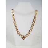 A 14ct gold necklace, stamped marks, 33 grams, 41cm long.