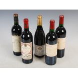 Five bottles of assorted Claret, comprising; Two bottles of Chateau Branaire (Duluc-Ducru) Grand Cru