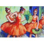 AR Mary Gallagher (b.1953) Ballerinas pastel, signed lower left 49cm x 69cm