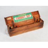 A vintage Jaques croquet set by John Jaques & Son Ltd, Thornton Heath, Surrey, in original pine