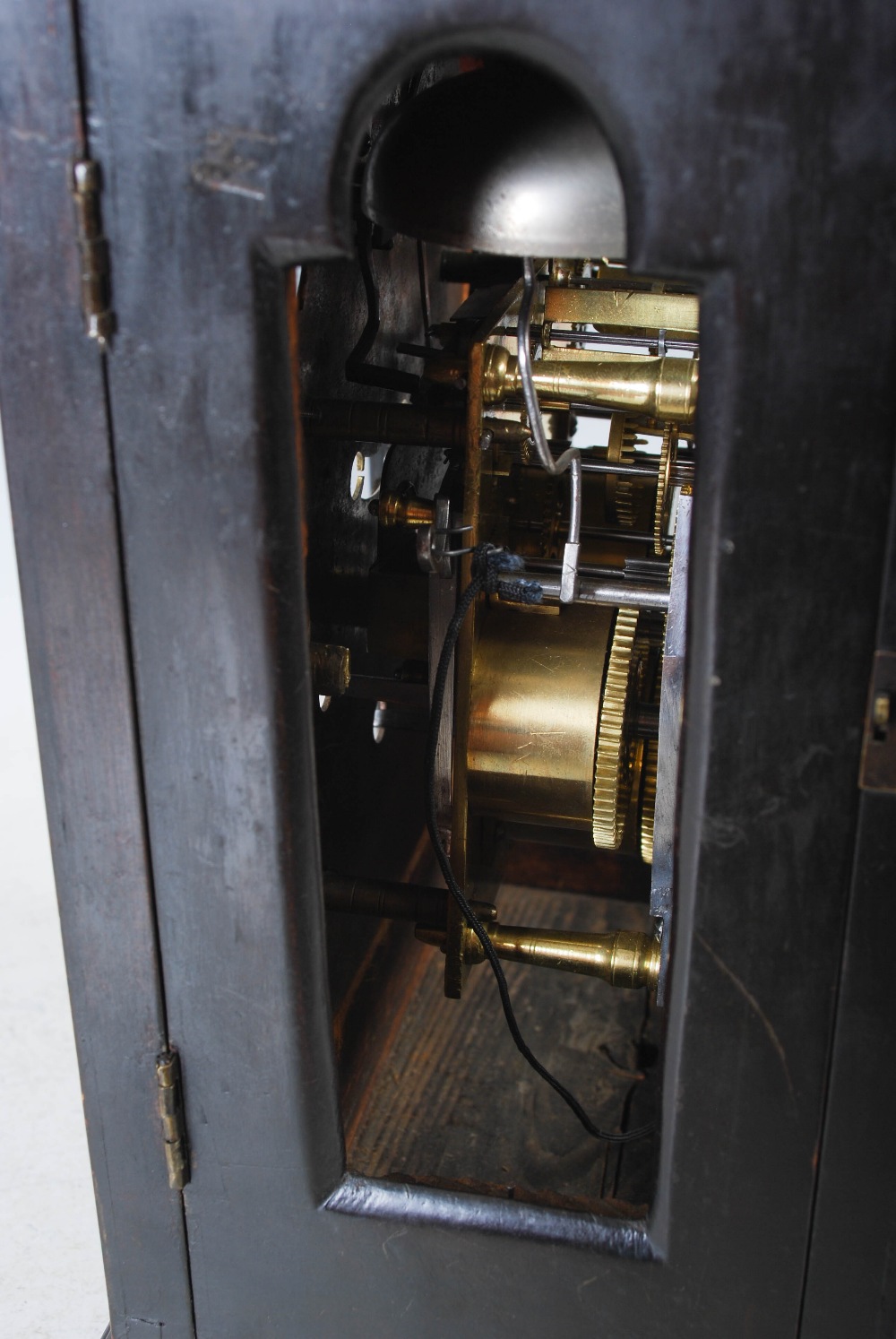 An ebonised bracket clock, Cheiter, London, the brass dial with silvered chapter ring bearing Arabic - Image 12 of 16