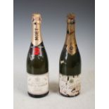Two Vintage bottles of Champagne, comprising; one bottle of Moet & Chandon Dry Imperial Finest extra