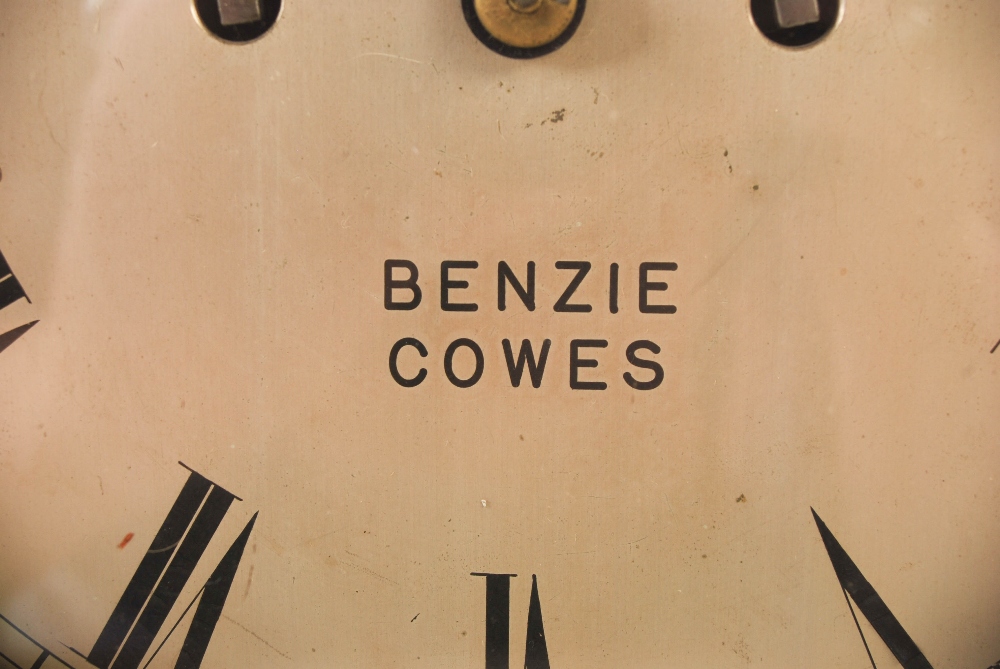 A 19th century rosewood mantle clock of maritime interest, BENZIE, COWES, the silvered circular dial - Image 5 of 6