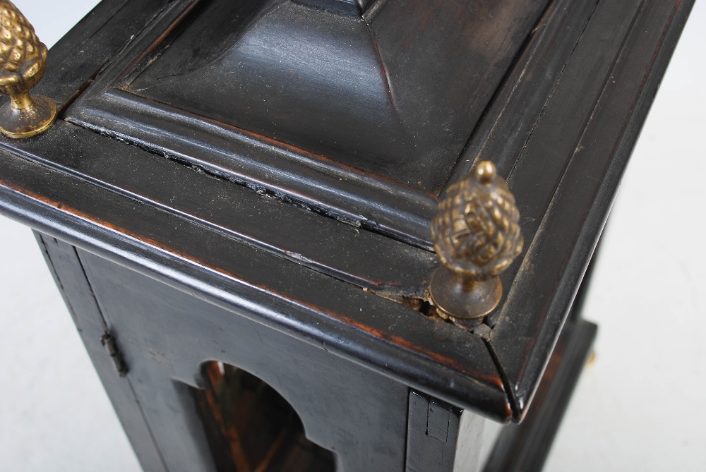 An ebonised bracket clock, Cheiter, London, the brass dial with silvered chapter ring bearing Arabic - Image 13 of 16