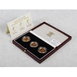 The Royal Mint, Queen Elizabeth II Sovereign Portrait Collection Three-Coin set, with Certificate of