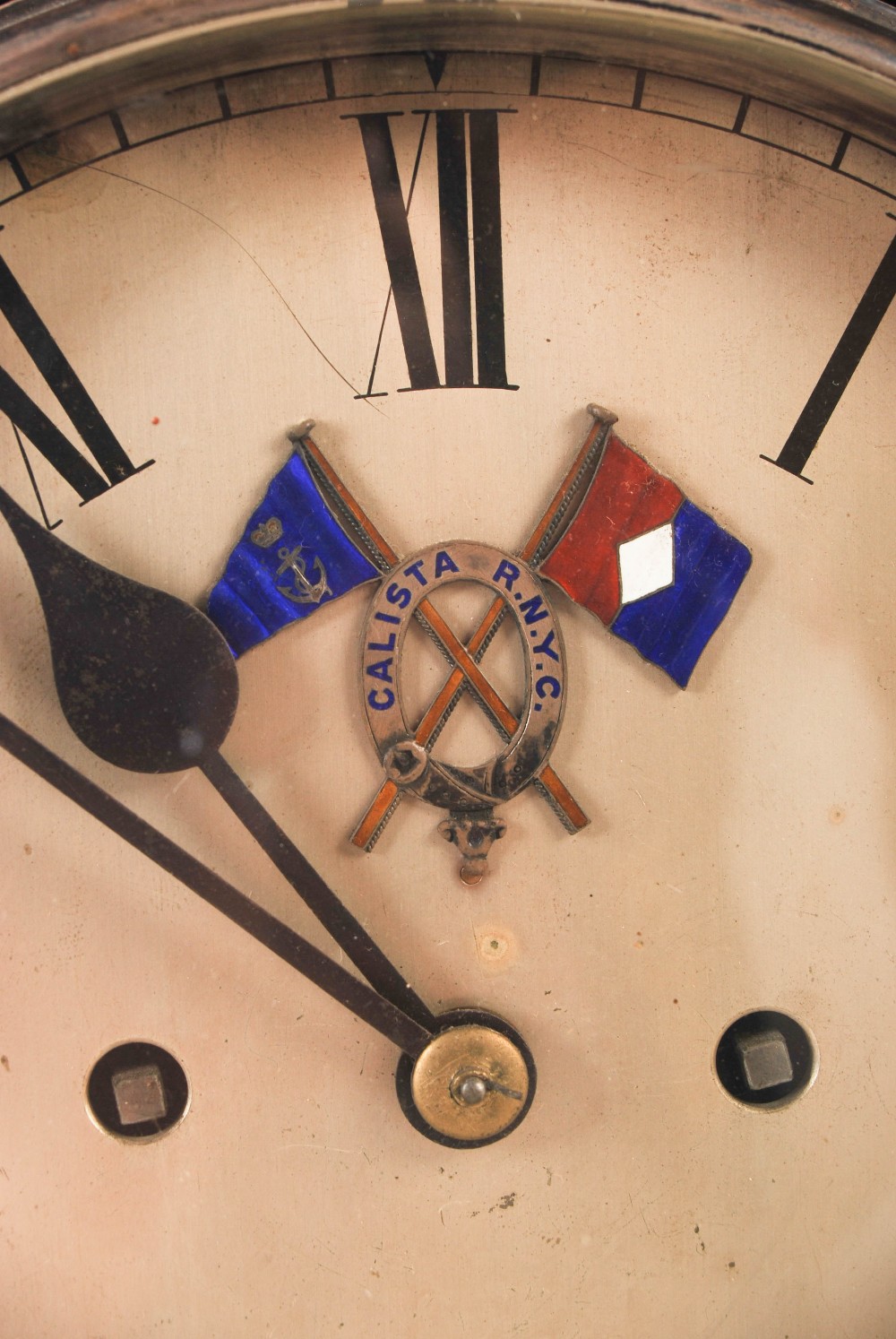 A 19th century rosewood mantle clock of maritime interest, BENZIE, COWES, the silvered circular dial - Image 6 of 6