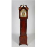 A George III mahogany longcase clock, Charles Farquharson, DUNDEE, the brass dial with silvered