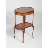 A 19th century mahogany, parquetry and gilt metal mounted oval shaped occasional table, the oval top