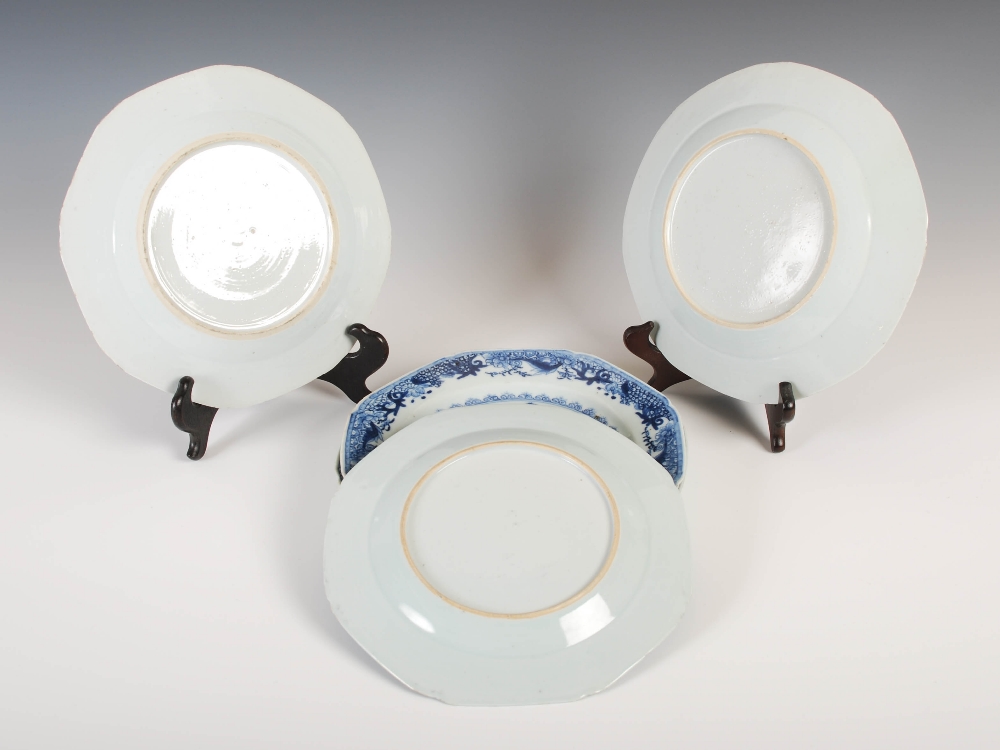 Six assorted Chinese porcelain blue and white octagonal shaped plates, Qing Dynasty, similarly - Image 2 of 8