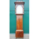 A 19th century mahogany longcase clock, indistinctly signed by an AYR maker, the enamelled dial with