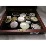 Box of fob watches to include silver