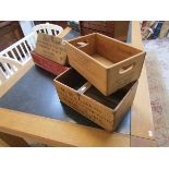 4 advertising wooden boxes