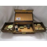 Jewellery box and contents to include gold & silver