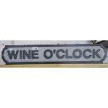 Novelty wooden WINE O'CLOCK sign