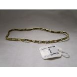 14ct gold Greek Key necklace - Approx 17g