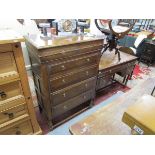 Oak chest of 2 over 4 drawers and matching desk