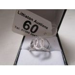 Sterling silver stone set ring