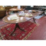 Regency style solid mahogany 2 leaf dining table