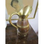 Oak & brass banded harvest jug