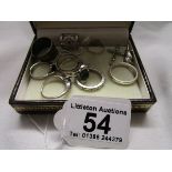 Box of silver rings etc