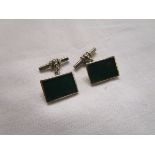 Pair of silver stone set cufflinks