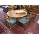 Retro Danish table and 4 teak chairs