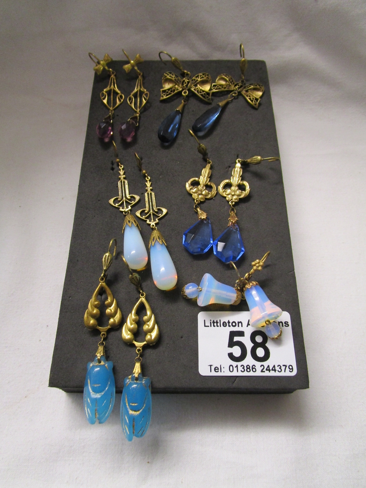 6 pairs of vintage earrings