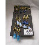 6 pairs of vintage earrings