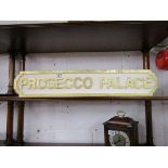 Novelty wooden PROSECCO PALACE sign