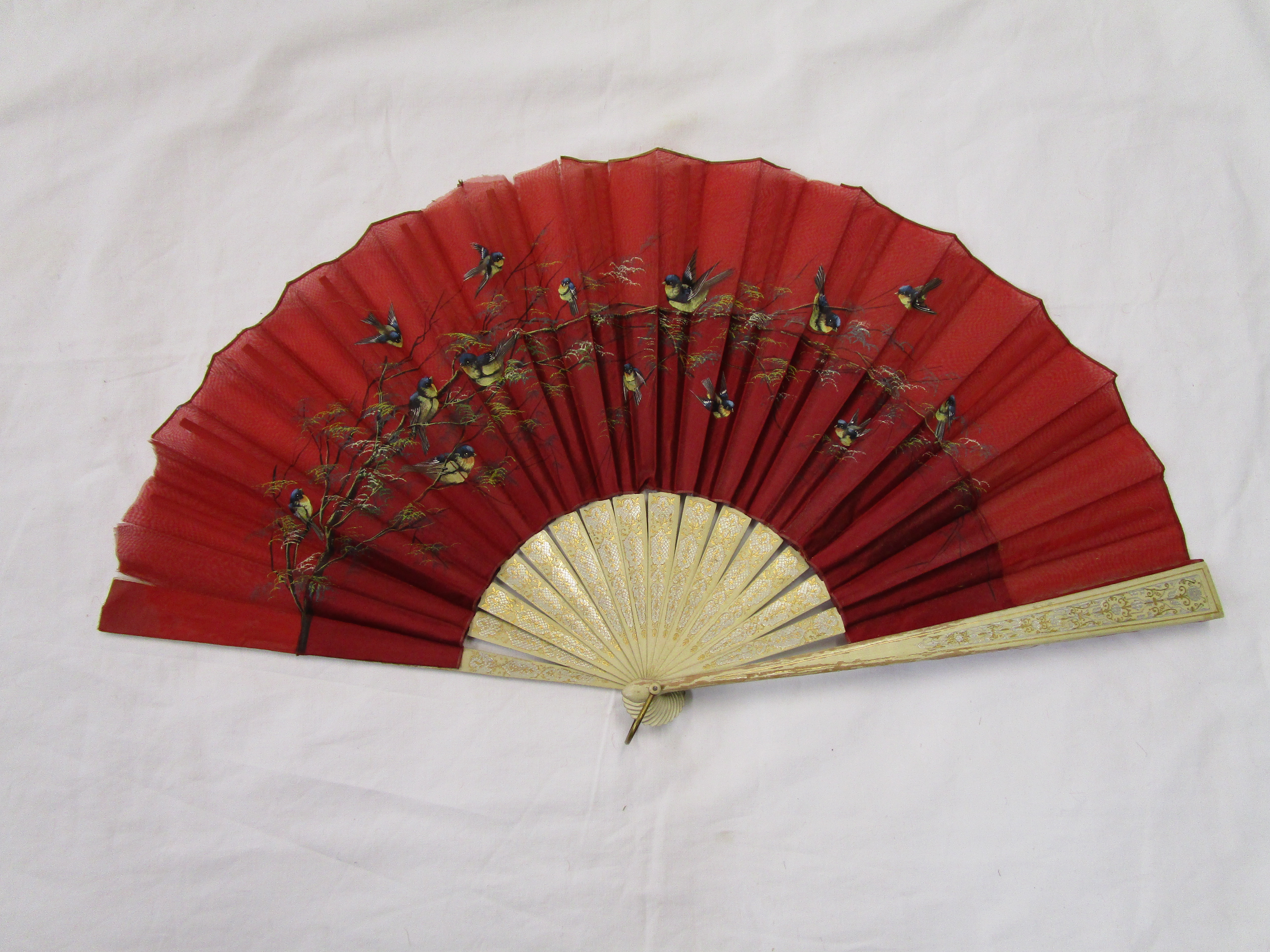 2 Victorian painted fans - Image 2 of 7