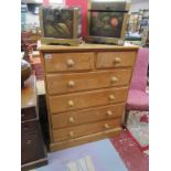 Pine chest of 2 over 4 drawers