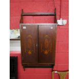 Mahogany and inlaid wall cupboard