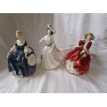 3 Royal Doulton figurines - Top O'the hill, Margaret and Hillary