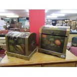 2 decorative dome top boxes