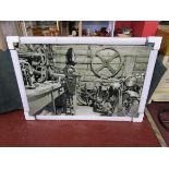 Art glass panel - 'Grandad's Garage'