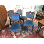 Set of 4 mahogany and upholstered Victorian dining chairs