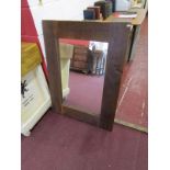 Large rustic pine framed mirror