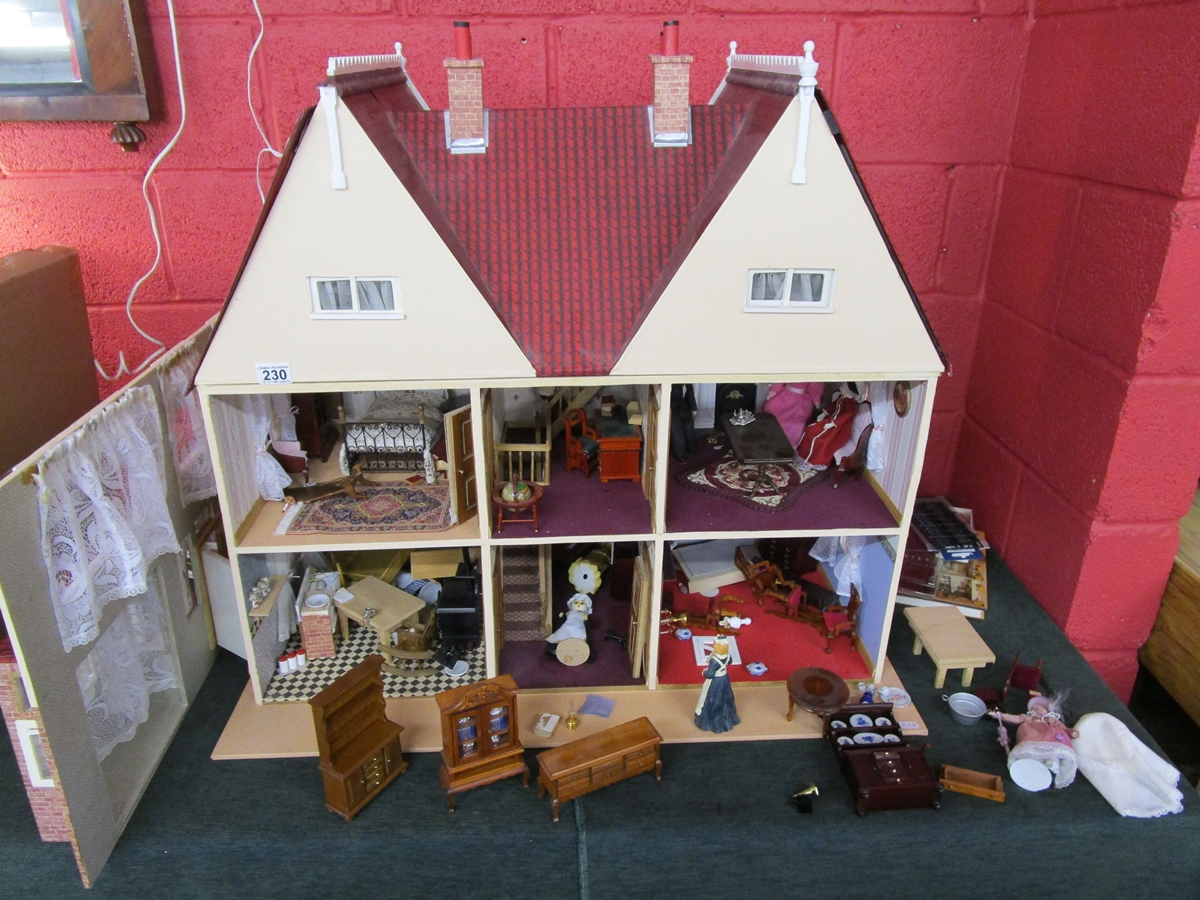 Large dolls house with furniture