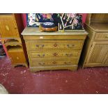 Painted pine chest of 3 drawers