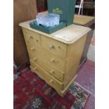 Small pine chest of 2 over 3 drawers