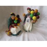 2 Royal Doulton figurines - Balloon Seller and Biddy Penny Farthing