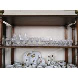 Shelf of wine glasses etc