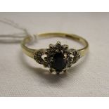 Gold sapphire set ring