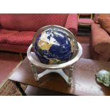 Ornate globe inlaid with mother-of-pearl