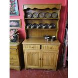 Oak linen-fold dresser