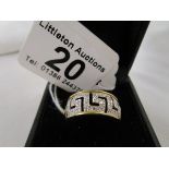 Gold diamond set Greek key pattern ring