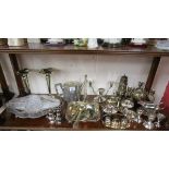 Shelf of silver plate