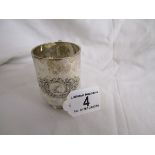 Victorian hallmarked silver cup - Approx 100g